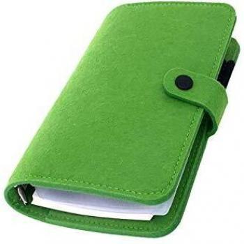 A6/A5 Double‑Layer 6‑Hole Felt Cover – Deep Olive Binder Folder