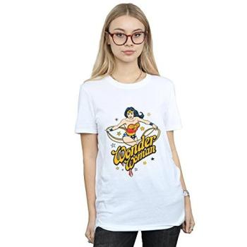 Women’s DC Wonder Woman Star Top – Pure White Boyfriend Fit