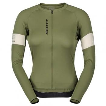 Scott Sports Damen Velotrikot Women's Jersey Endurance Pro L/S (XL) – Olivgrün