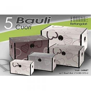 Baule di GiardinoCasa: Set 5 Cuori in Beige e Grigio per il Tuo Spazio Verde