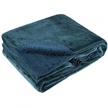 Malini Plush Fleece Throw, Midnight Blue