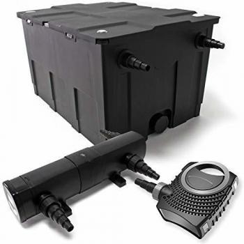 Set pompa e filtro per laghetti 60000l con SuperEco 80W e chiarificatore UVC 18W