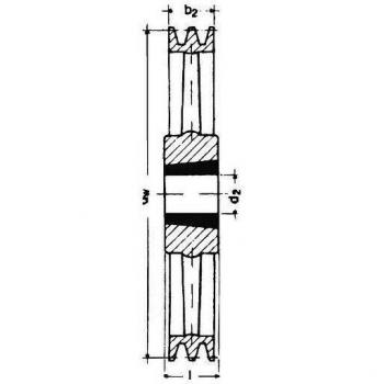 Fascia di tensione SPB/17 2 righe 280mm con foro Taper-Buchse 2517