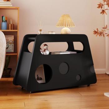 Carrello Multiuso 81x33 cm – MDF/Truciolato Nera – Modfu