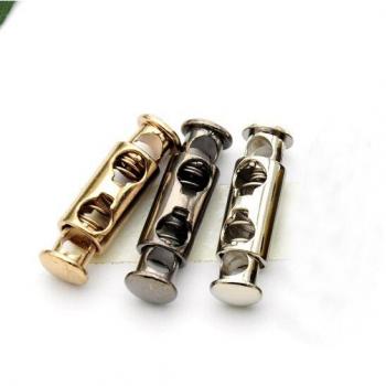 25pcs 27*8mm Round Alloy Cord Lock Stoppers with 4mm Holes