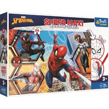 Puzzle Spiderman Doppia Faccia 24 Pezzi