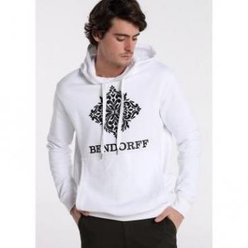 Felpa con Cappuccio Bendorff 131808 White Uomo
