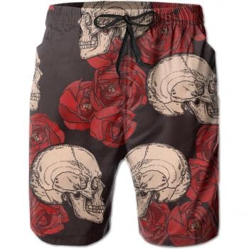 Ropa de Baño Masculina Calavera & Rosa