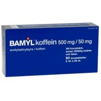 Bamyl Koffein 500 mg/50 mg, brustabletter 2 x 25 st