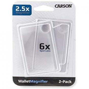 Carson WM-01 Credit Card Sized 2.5x Wallet Magnifier with 6x Spot Lens