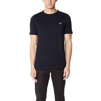 Fred Perry Herren Ringer T-Shirt, Blau, S