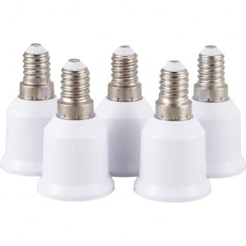 5 pcs E14/E27 LED Bulb Adapter, White