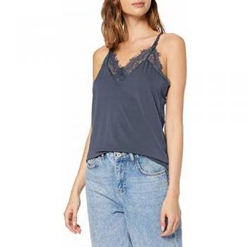 Camiseta Vero Moda Vmmilla S/l de Encaje, Azul Ombre, Talla 36