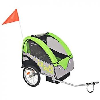 Kids' Bicycle Trailer in Grey/Green