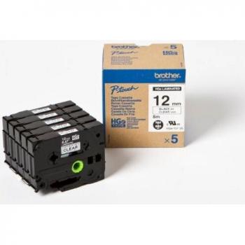 Brother Beschriftungsband HGE131V5 schwarz auf transparent