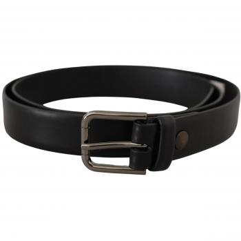 Dolce & Gabbana Black Leather Classic Logo Belt