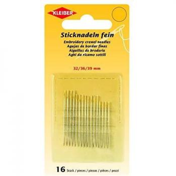 KLEIBER Sticknadel-Set fein, 16-teilig, 32 mm