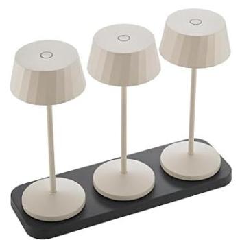 Sigor Facetta Portable LED Table Lamp Set, 22 cm, Beige, IP44