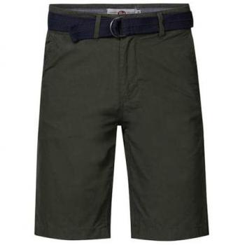 Short Kaki Homme – Short Chino, Ceinture Intégrée, 5 Poches, Braguette Zippée