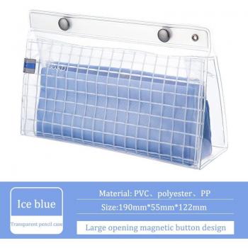 Kokuyo PIIIP Bleistiftaufbewahrung, große Öffnung, magnetische Schnalle, transparent und wasserdicht