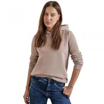 Hoodie STREET ONE, Damen, Gr. 36, beige (light mocha beige), Sweatware