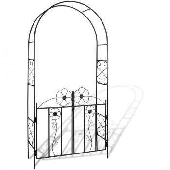VidaXL Gartenbank mit Kissen 105 cm Schwarz Poly Rattan