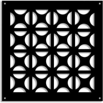 Tende da sole rotonde 98x98 cm, pannello in PVC traforato, nero