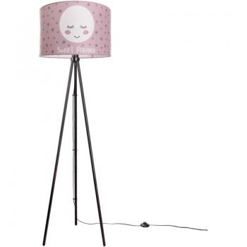 Lampada da Terra con Motivo Luna – 45 cm, Nero & Rosa