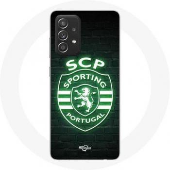 Coque Samsung Galaxy A52 Sporting Portugal fond noir lumineux