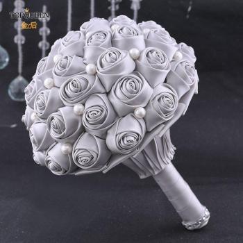 TOPQUEEN SF3‑GY Bouquet Détenteurs à la Main – Gris Marié