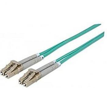 OM3 Aqua Duplex Fiber Patch Cable 1m