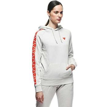 T-shirt à capuche rayé Dainese Women XS – Palette Gris clair / Rouge fluo