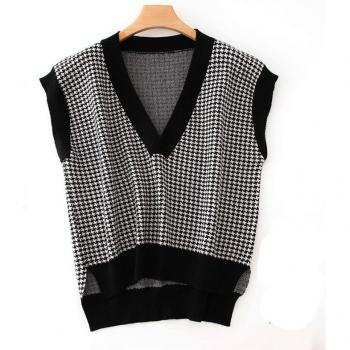 Gilet en tricot de cachemire pour femme, automne hiver, sans manches, col en V