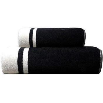 TRIDENT 550 GSM Black Pool Towels with Sunsign, 100% Cotton, Highly Absorbent, Super Soft, 2 Piece Set