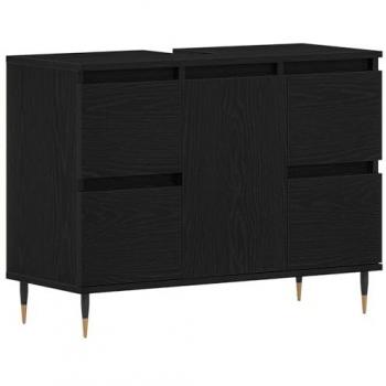 Mobile per lavandino da bagno rovere nero 80x33x60 cm