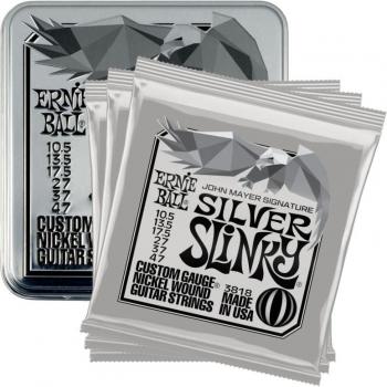 Ernie Ball John Mayer Silver Slinky 3-Pack Tin Silver