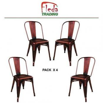 Metallio TòliX Rame Pallato Set 4 sedie