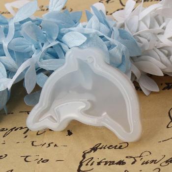 White Dolphin Silicone Mold for Jewelry, 56mm x 40mm, 2 Units