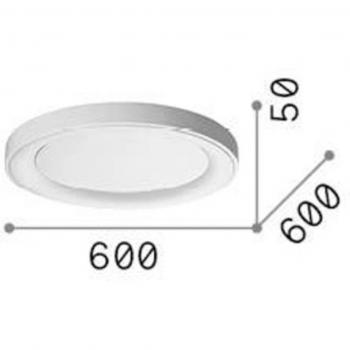 Ideal Lux LED-Deckenleuchte Planet, weiß, Ø 60 cm, Metall, 3000 lm, 3000 K