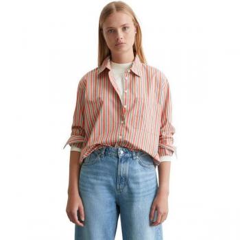 Marc O'Polo Denim Hemdbluse rot mit Knopfleiste, Größe XL für Damen