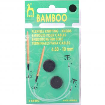 Large Black Circular Pony Bamboo Knitting Needle Knob
