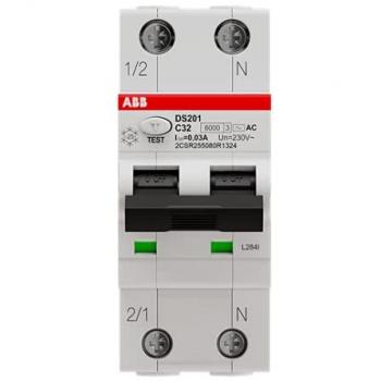 ABB Disjoncteur différentiel 32A 1P+N 30mA AC 6kA 2M DS201C32AC30