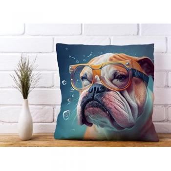 Bulldog Splashart Throw Pillow