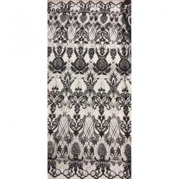 2 Meter Schwarze Pailletten Spitze für Nigerianische Partykleider