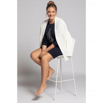 Pigiama notte donna blu albero di Natale maniche lunghe taglia 56/58 Ulla Popken