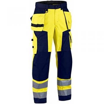 Pantaloni ad alta visibilità artigianali 1568 – Giallo fluorescente, Marine S, FR(40), SE(C46) corti