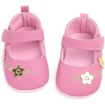 Chaussures de princesse pour bébés filles, cuir PU, brodées, semelle souple