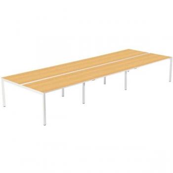 PAPERFLOW easyDesk 6er-Teamschreibtisch Buche 420 x 166 cm