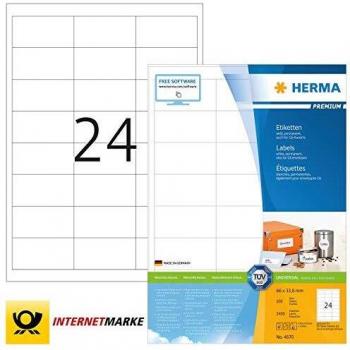 HERMA Etiketten Premium weiß 66x33,8 mm Papier matt