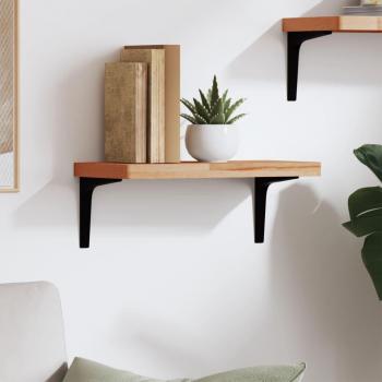 40x20x2.5 cm Solid Beech Wood Wall Shelf